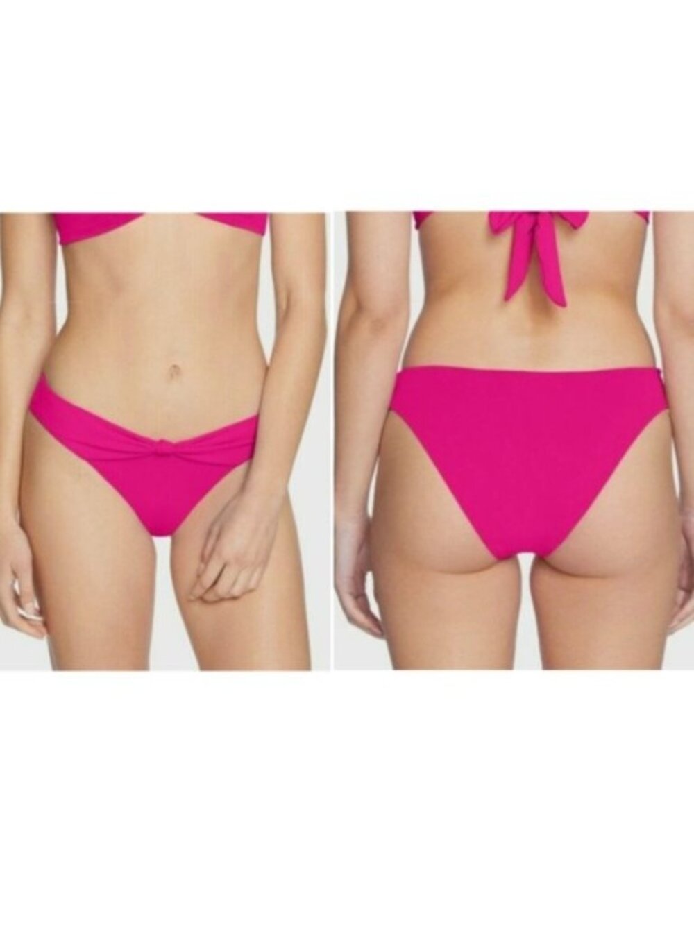 Robin Piccone Olivia Knot Front High Leg Bikini Bottoms - S